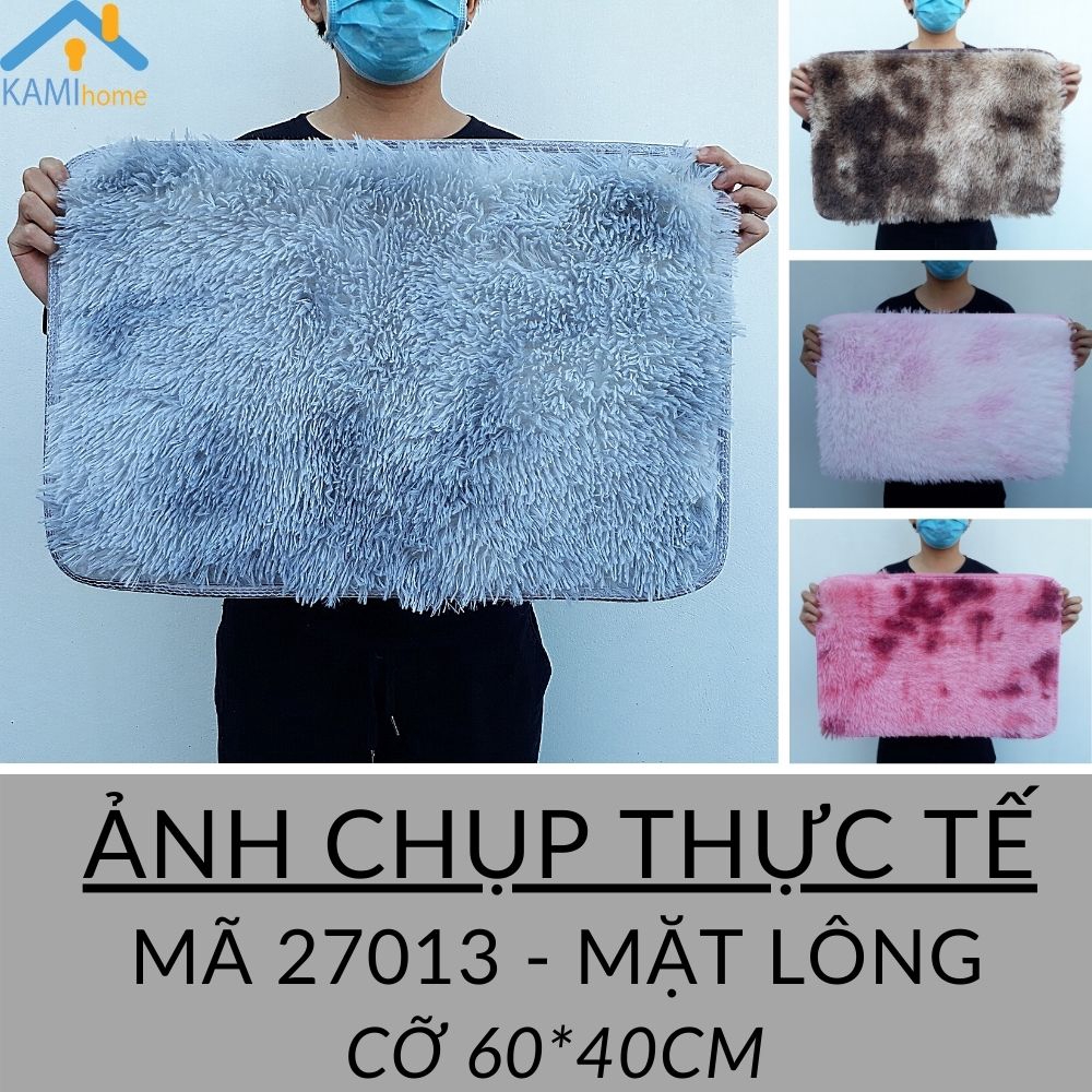 Thảm lông loang trải sàn (Loại dài 3cm) trang trí chụp ảnh Chùi chân khô Chữ nhật 60*40cm mã 27013