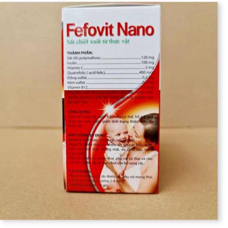 Viên Uống Fefovit Nano.Bổ Sung Sắt 3 Cho Phụ Nữ Có Thai Cho Con Bú,Người Bị Thiếu Máu