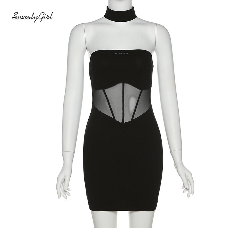 Đầm Hai Dây Kiểu Lưới Màu Trơn Thời Trang Quyến Rũ Dành Cho Nữ 2022