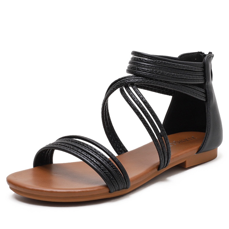 [Chính hãng XiangLV - Sẵn 36-39] Giày sandal chiến binh boho quai ngang dây chéo da rắn cao cấp chính hãng FULLBOX - N19