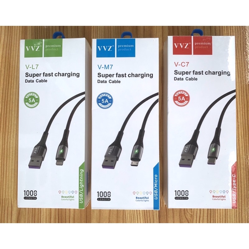 Cáp Dù Có Đèn Led Tự Ngắt Sạc Khi Đầy Chính Hãng VVZ