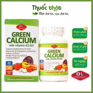 Viên Uống Bổ Sung Canxi Hữu Cơ Olympian Lab Green Calcium - Tăng Cường Xương Chắc Khỏe,An toàn Cho Mẹ Và Bé
