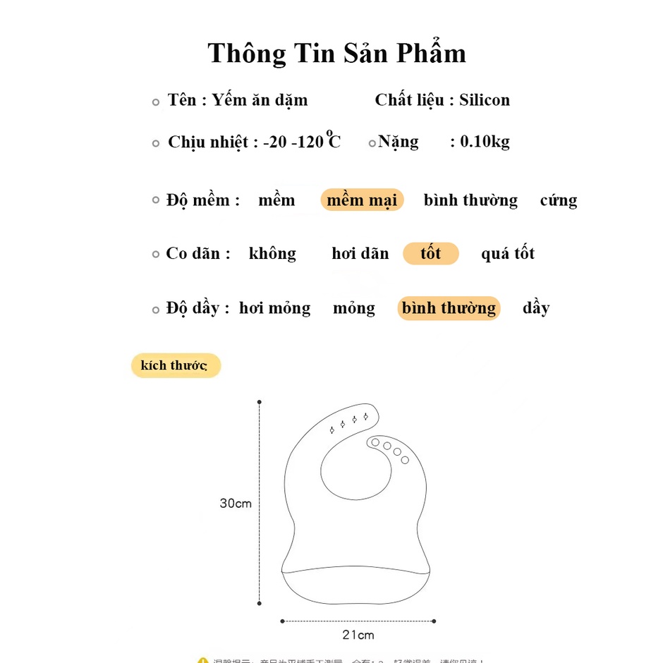 Yếm Ăn Dặm Có Máng- Silicon Dẻo- Sạch Sẽ- An toàn-Tiện Lợi