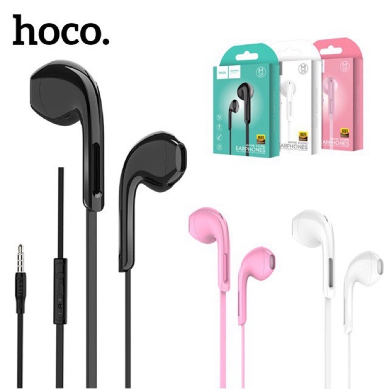 Tai nghe nhét tai Hoco M39 dây dẹp chống đứt, tích hợp micro, âm thanh cực hay - CHÍNH HÃNG