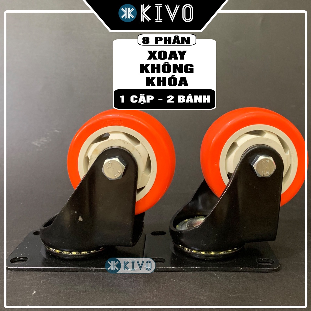 Bánh Xe Đẩy Hàng - COMBO 2 Bánh Nhựa SK CAO CẤP  Có Khóa Chịu Lực Tốt NHIỀU SIZE 4P 5P 8P - Bánh Xe Ghế Xoay - Kivo