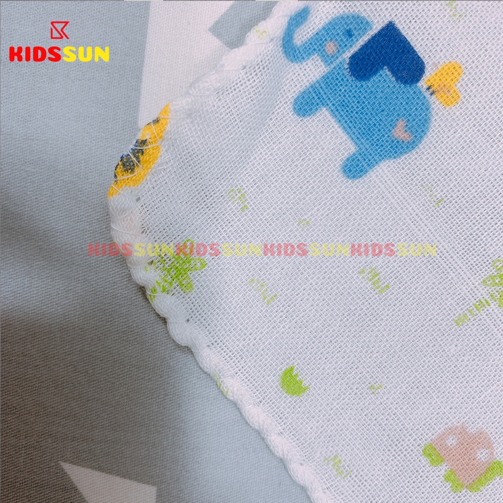 Khăn Sữa Cho Bé Kidssun Chất Liệu Vải Xô Cao Cấp 2 Lớp Mềm Mại