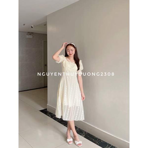 VÁY REN THÊU HOA NỔI DÂY CỔ TIỂU THƯ “SALI DRESS”