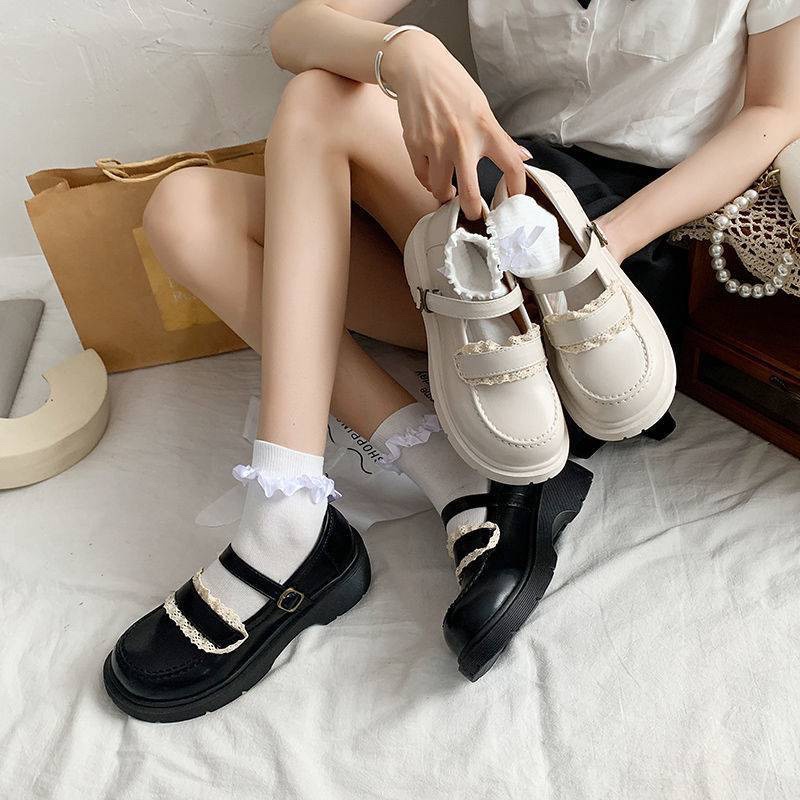 Giày LOLITA phối ren quai ngang phong cách Hàn Quốc siêu xinh FLORA G08