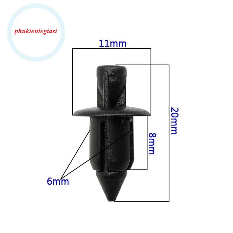 Đinh tán nhựa 6mm Thay Thế cho nhiều dòng xe Xe máy Yamaha Honda Xe Hơi hàng OEM Mitsubishi grandis