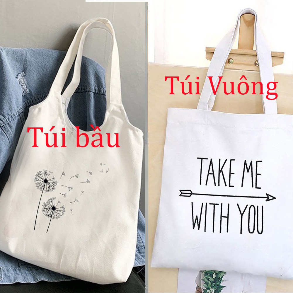 Túi Tote Nữ Đeo Chéo CANVAS Thời Trang Nhiều Mẫu Dễ Thương