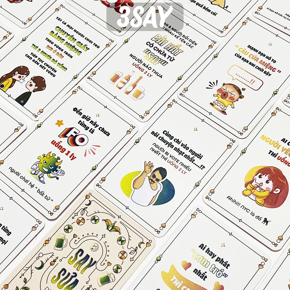 Bộ bài drinking game DO or  DRINK SAY SƯA cho bạn bè hội nhóm 156 lá