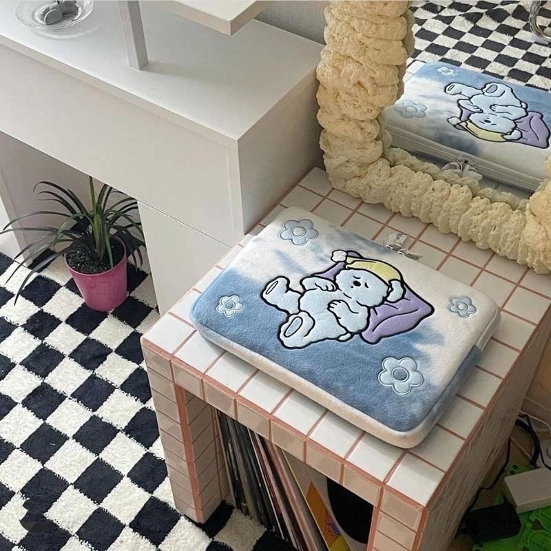 Túi Đựng Máy Tính 11 Inch 13 Inch 15 Inch Thêu Hình Thỏ Phong Cách Hàn Quốc