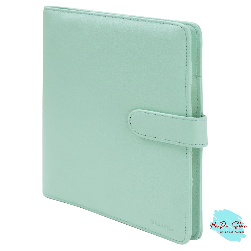 KLONG Sổ còng da PU màu pastel ruột CARO giấy dày khổ A5
