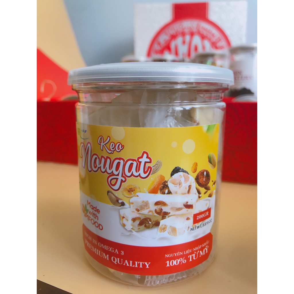 KẸO NOUGAT NHIỀU HẠT - KẸO HẠNH PHÚC - HŨ 200G
