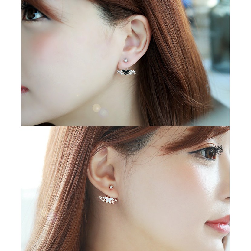 [AH57] BÔNG TAI BƯỚM ĐÍNH ĐÁ NHÂN TẠO CỰC SANG CHẢNH