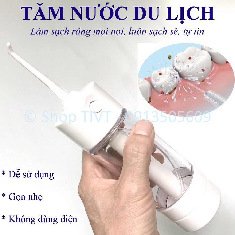 Tăm nước du lịch, tăm nước cá nhân, bơm áp lực tay, bền bỉ, rửa sạch khe răng, dễ dàng mang theo người mọi nơi-TIVT