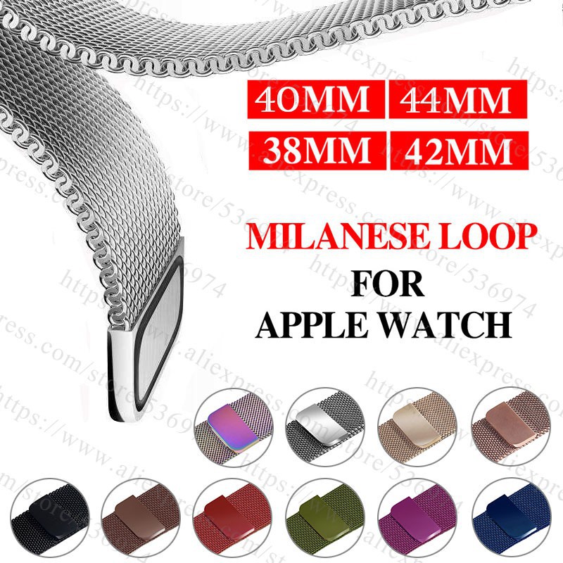 Dây Đeo Inox Milanese Cho Đồng Hồ Thông Minh Apple Watch Series 4 3 7 2 1