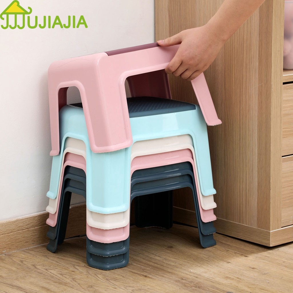 Ghế Đẩu JUJIAJIA Bằng Nhựa Nhiều Màu Tùy Chọn Chống Trượt Cho Trẻ Em