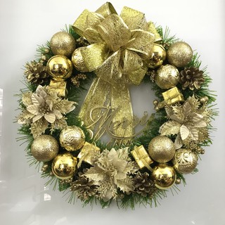 [Hàng mới về] Vòng nguyệt quế Noel đế sắt- vòng trang trí đường kính 45cm