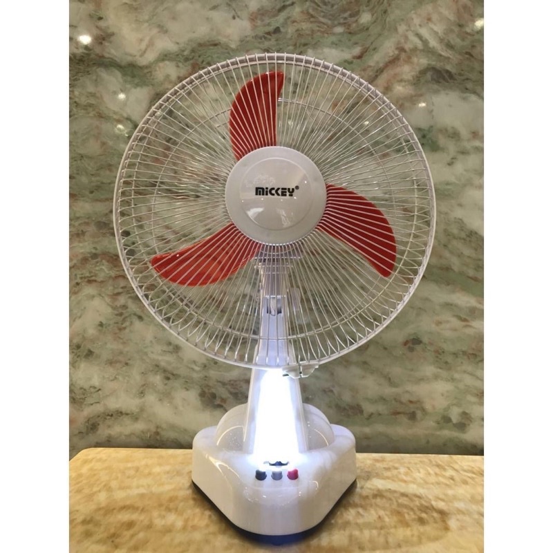 Quạt Tích Điện , Quạt Mickey Có Đèn 12V 2 Ác Quy