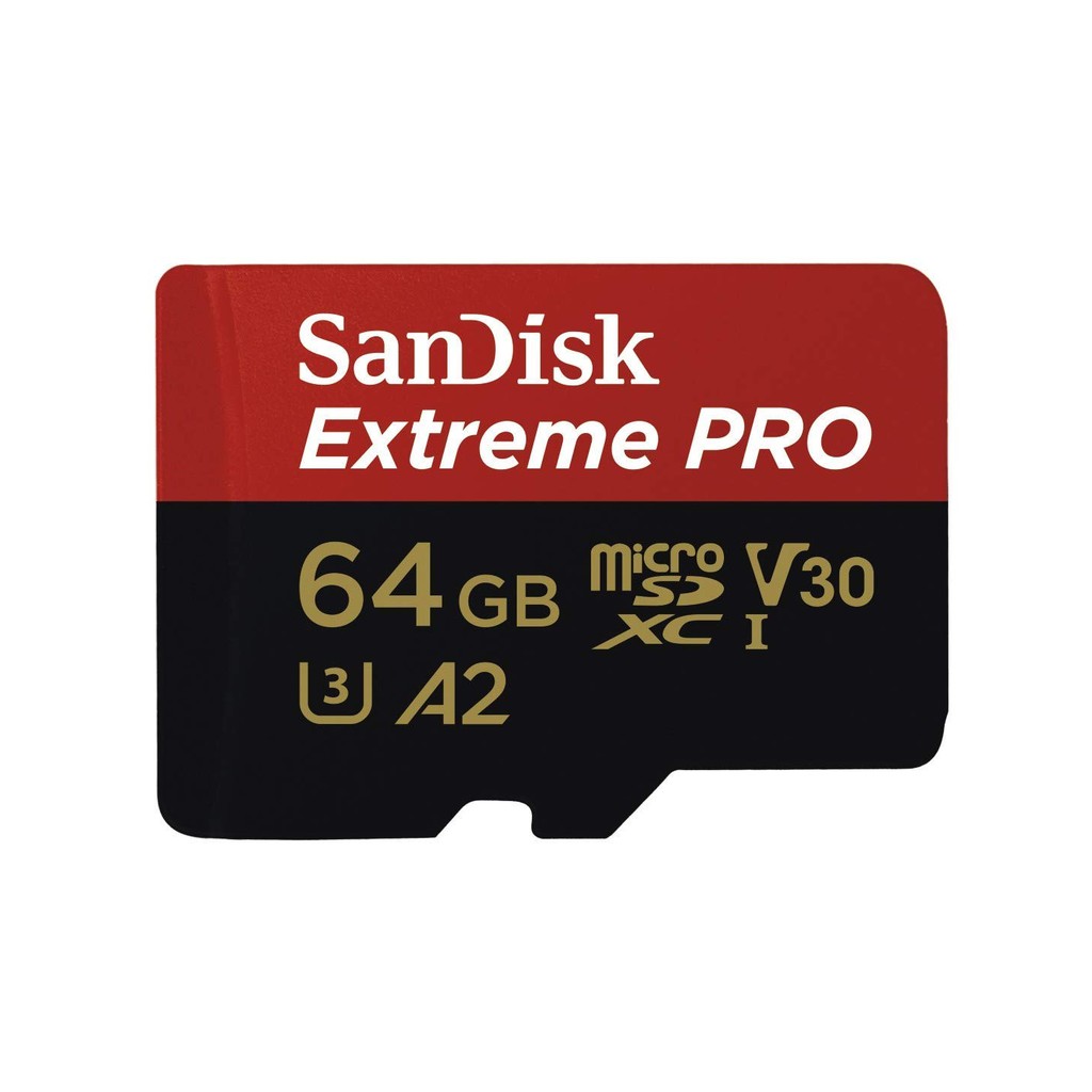 Thẻ nhớ microSDXC SanDisk Extreme Pro 64GB UHD 4K video V30 A2 tốc độ upto 170MB/s + Adapter (SDSQXCY-064G-GN6MA)