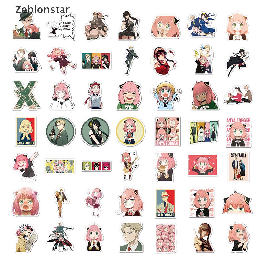 Bộ 100 Sticker Hoạt Hình SPY x FAMILY Yor Forger Loid Forger Anya