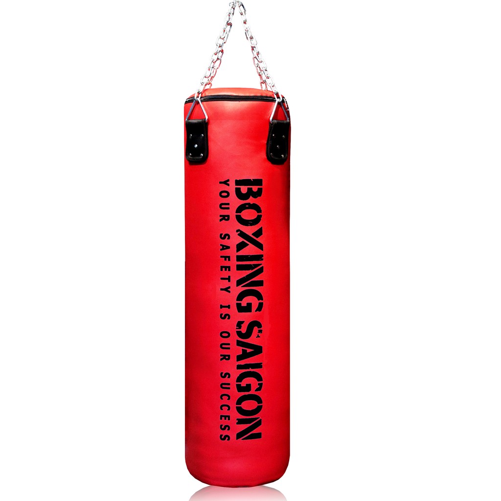 Bao cát đấm bốc Boxing Saigon 1m2 dây xích - Đỏ [ TẶNG KÈM MÓC TREO TRỊ GIÁ 250K ]