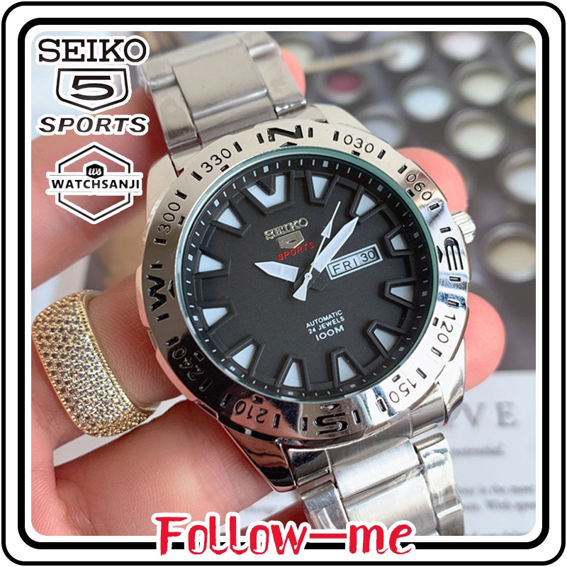 Original Men Watches Seiko 5 21 Jewels Automatic Watch for Men Luminous waterproof calendar Stainless steel strap