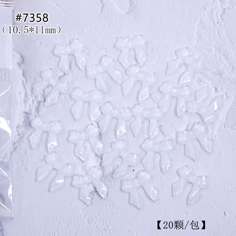 phụ kiện nơ thạch 3d gắn móng tay nail 1 túi 20 viên