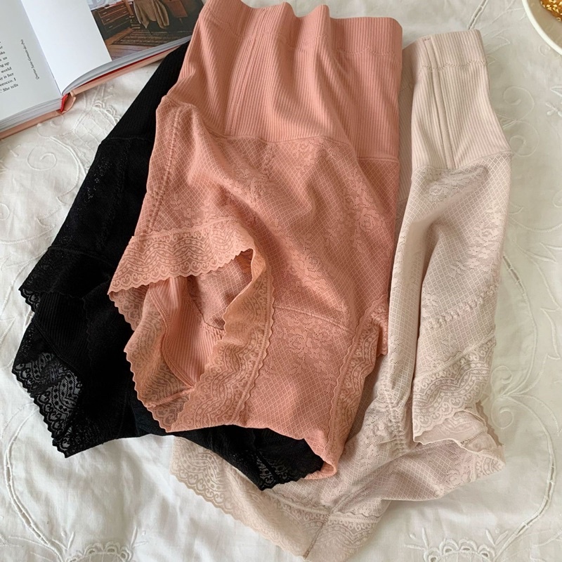 Quần lót nữ cotton viền ren cạp cao gen bụng,quần mặc váy nữ hàng cao cấp có thanh chống cuộn-Kho Sỉ Mai Xuân
