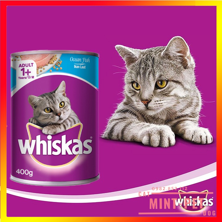 Pate Cho Mèo Trưởng Thành Whiskas Dạng Lon 400g Giá Rẻ #MintPet