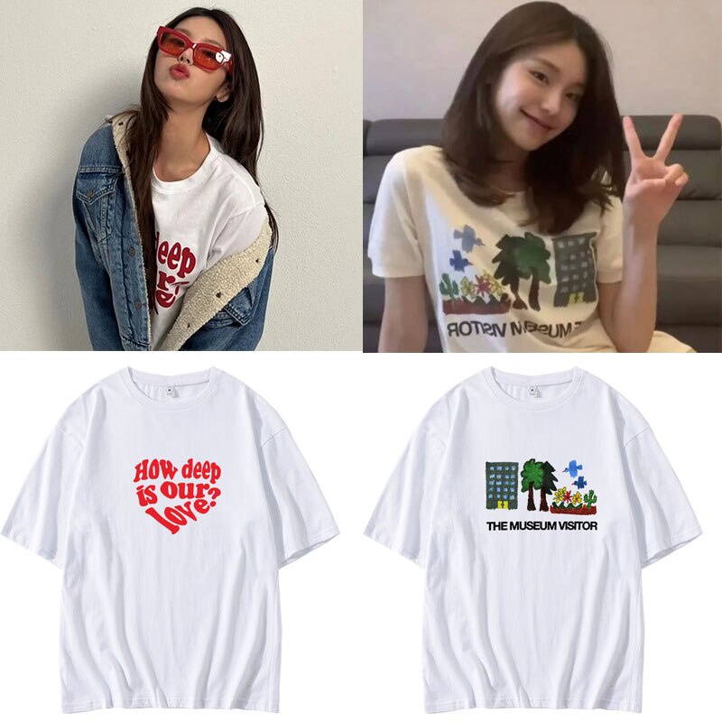 ÁO THUN FORM RỘNG COTTON CAO CẤP Thời Trang Hàn Quốc Kpop ITZY Áo Thun Nữ Mùa Hè Kpop