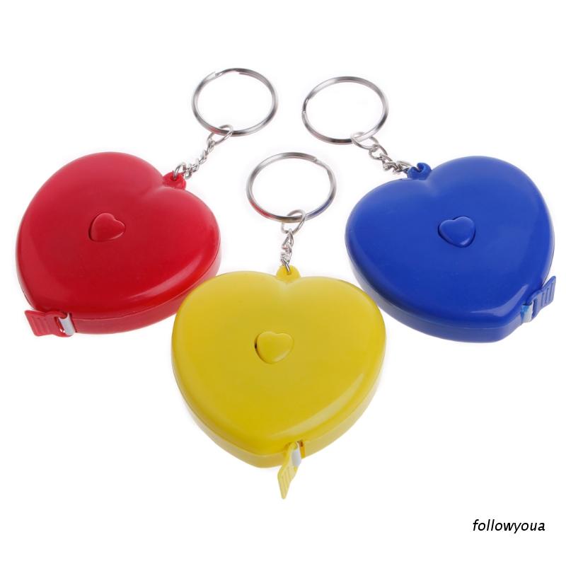 Thước dây 1.5m có móc khóa hình trái tim có thể thu gọn
