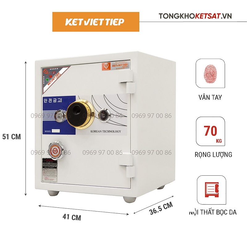 Két Sắt Việt Tiệp Vân Tay Thông Minh KVTSC66-VT Két Siêu Cường