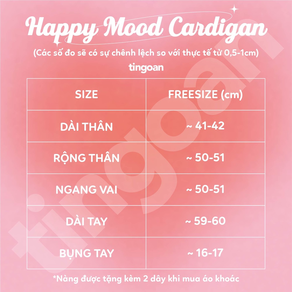 TINGOAN®  - Áo set len xù cardigan lửng tặng kèm quây kẻ caro đỏ tingoan HAPPY MOOD CARDIGAN/DR