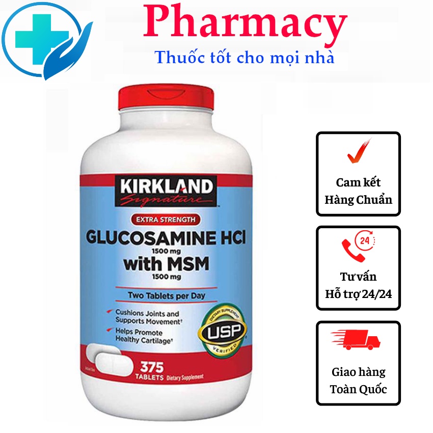 Viên uống Glucosamine HCL 1500mg With MSM 1500mg 375 viên - Glucosamin Kirkland