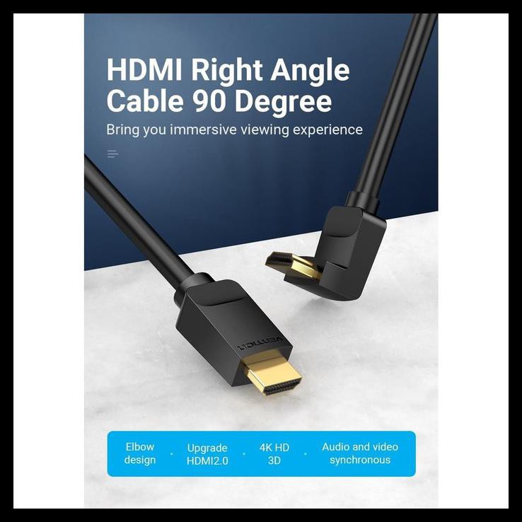 Cáp Vention 3M Hdmi V2.0 90/270 độ 4K tốc độ cao 270 độ Aaq | BigBuy360 - bigbuy360.vn