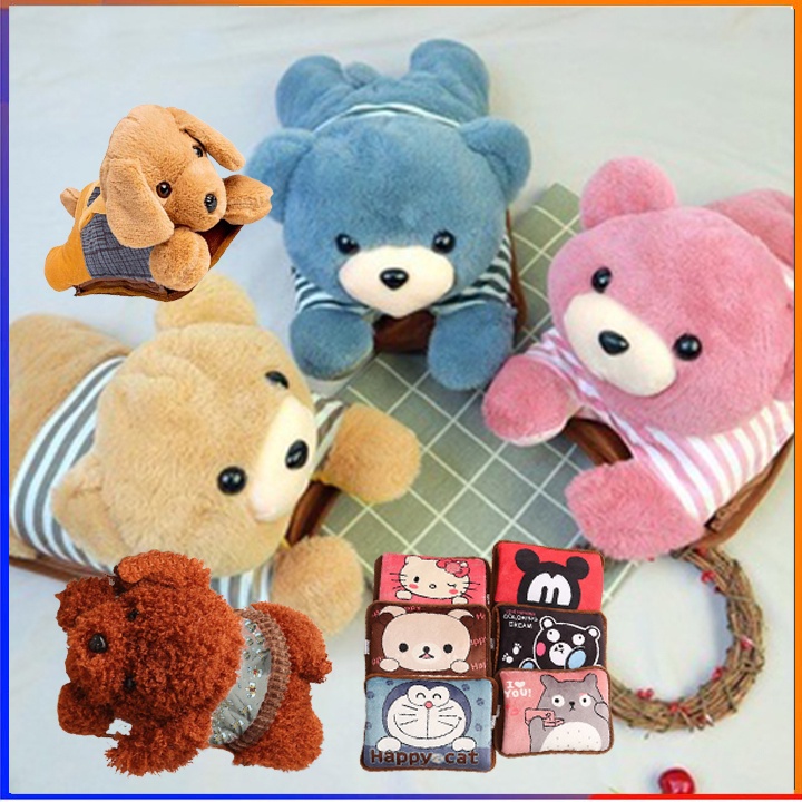 Túi Chườm Ấm Nước Nóng Đau Bụng Kinh Hình Thú Dễ Thương, Túi Sưởi Cắm Điện Đa Năng Hình Thú So Cute