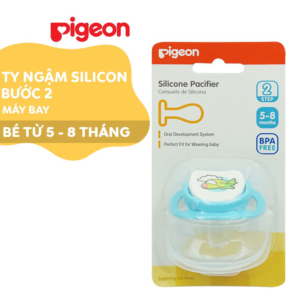 Ti ngậm/ Ti giả silicone Pigeon cho bé bước 2 (5 - 8 tháng)