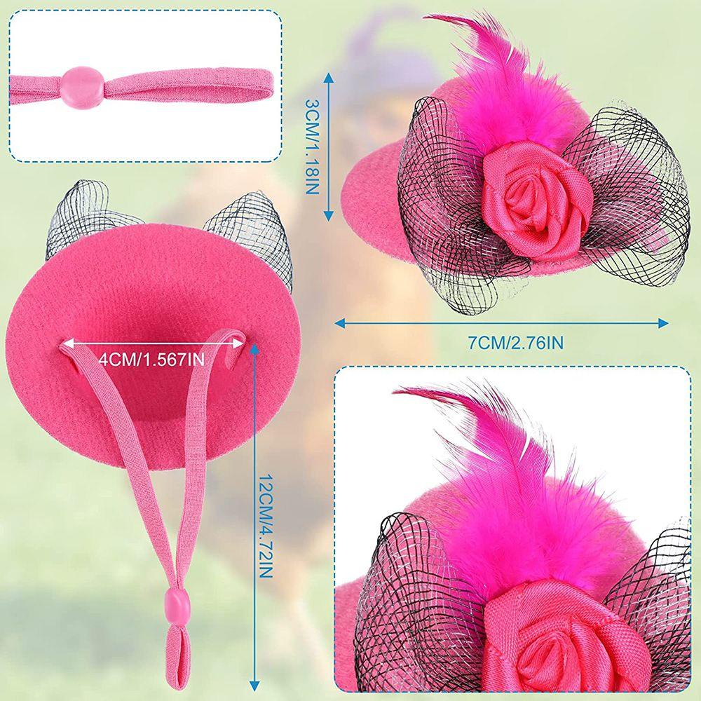 Mũ Đội Có Dây Co Giãn Đính Lông Vũ Có Thể Điều Chỉnh Dành Cho Gà/Chim/Gà Nhiều Màu Sắc