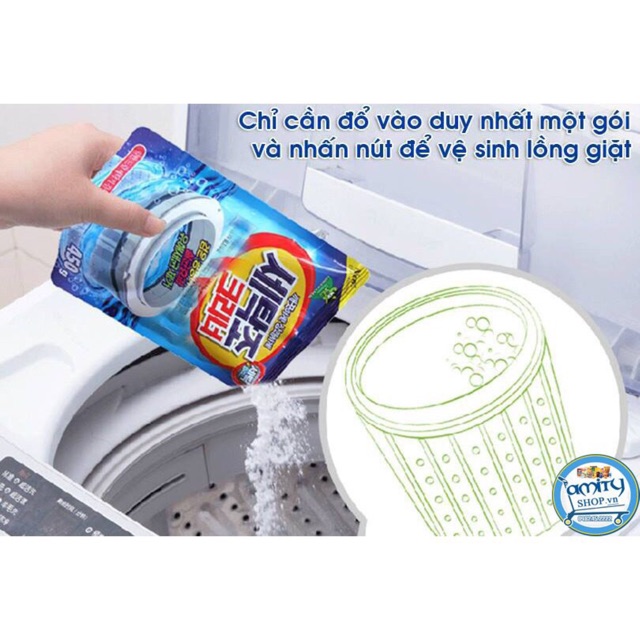 SET 2 túi bột tẩy vệ sinh lồng máy giặt Sandokkaebi (#thai)
