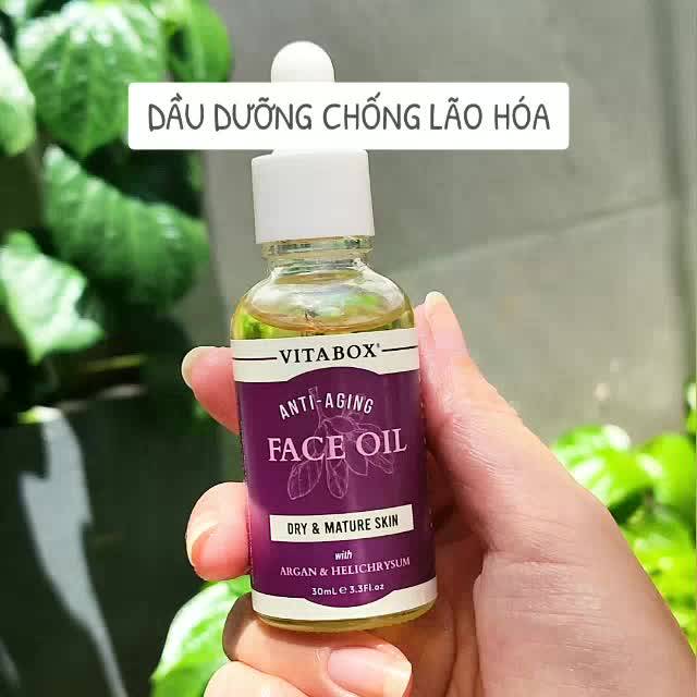 Dầu dưỡng cho da khô, lão hóa VITABOX Anti Aging Face Oil, giúp da căng mịn đều màu mờ nếp nhăn - 30mL | BigBuy360 - bigbuy360.vn