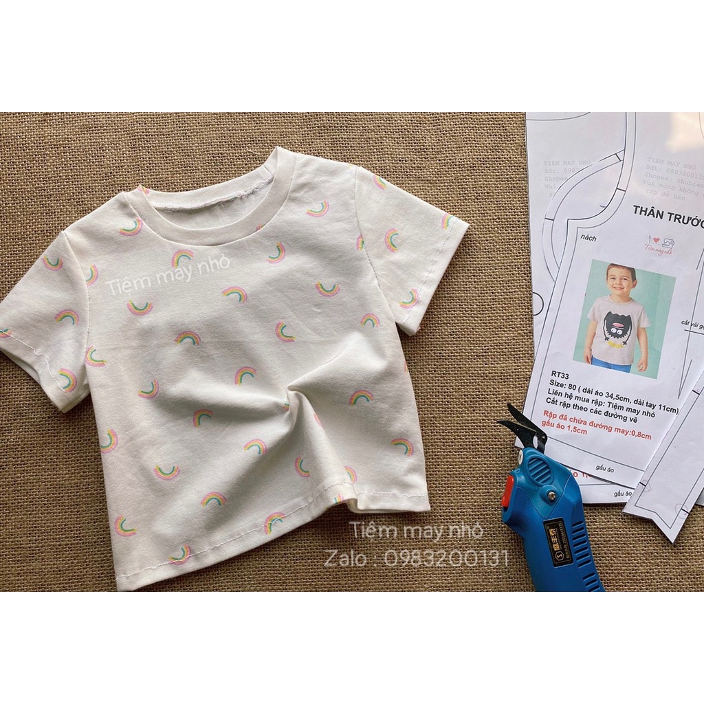RT33_Rập giấy may áo thun trẻ em trai và gái