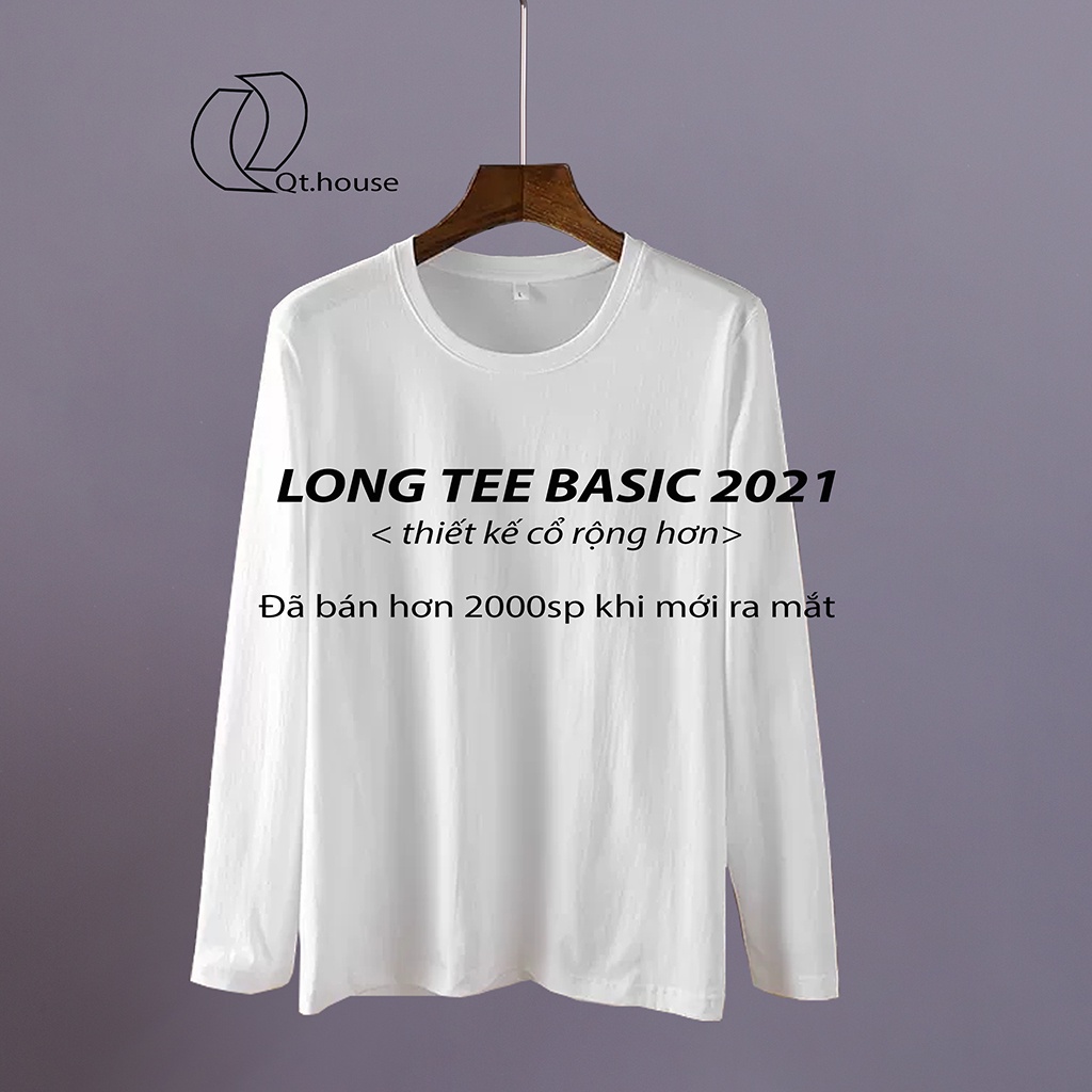 Áo thun dài tay trơn unisex, phông nam nữ tay dài 2 màu đen trắng ATS01 | BigBuy360 - bigbuy360.vn