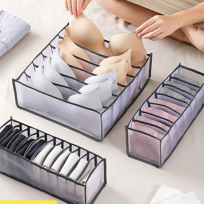 HOMEPLUS 3PCS Underwear Bra Organizer Storage Box Drawer Closet Organizers Boxes for Underwear Socks Bra