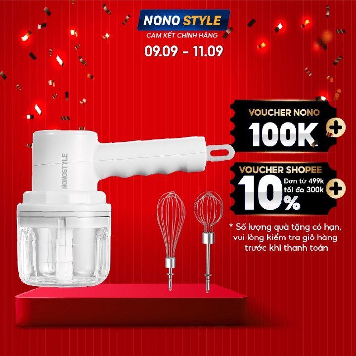 Máy Đánh Trứng Cầm Tay Đa Năng 2 Trong 1 Nonostyle H-D03 20W