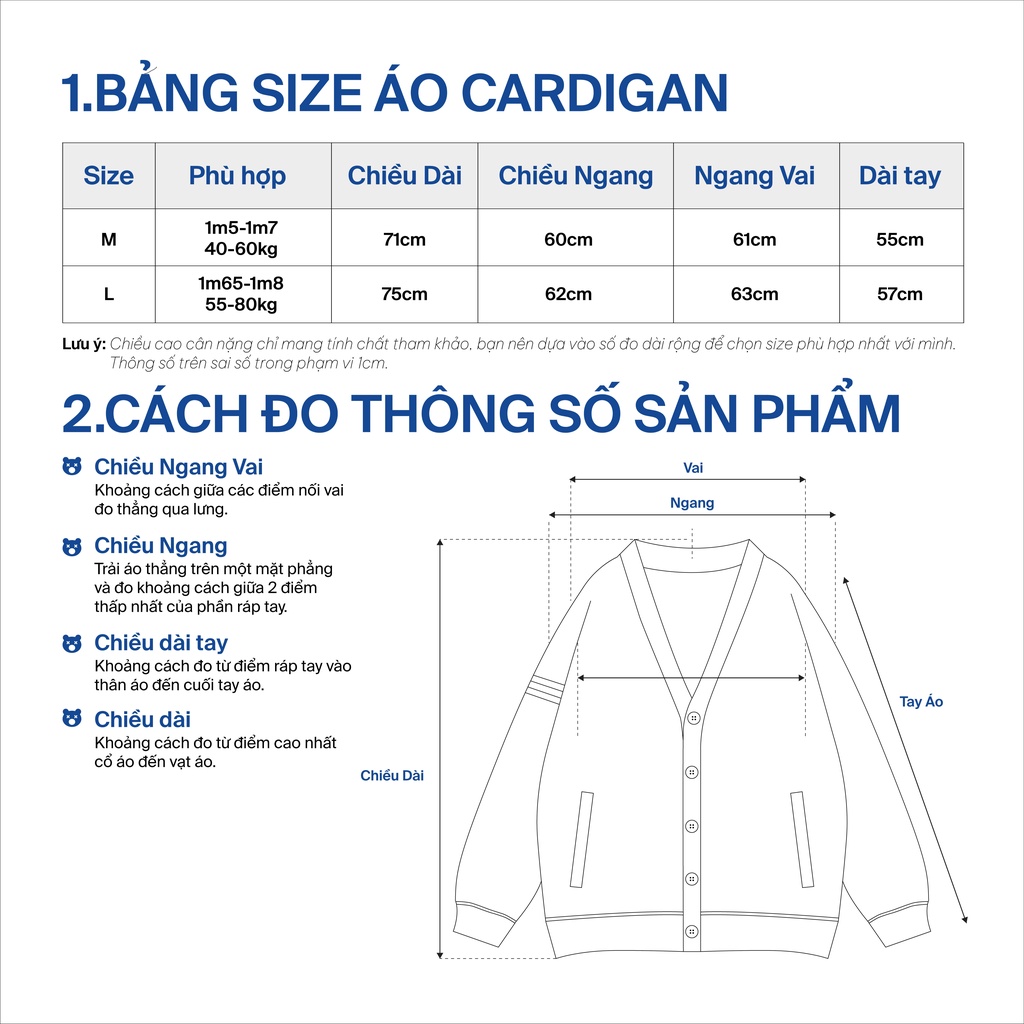 AITHERSTUDIO- Áo Cardigan Bear thêu Logo Xù Form rộng | WebRaoVat - webraovat.net.vn