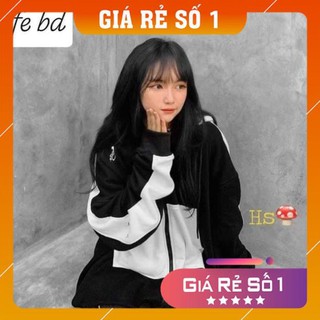 Áo Nỉ CLICK Đen Phối Tay trắng