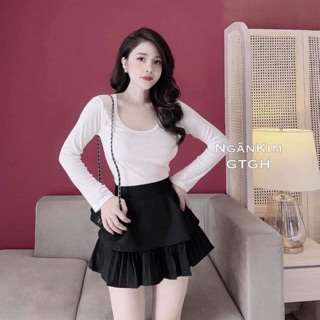 Chân váy xếp li 2 tầng (kèm ảnh khách