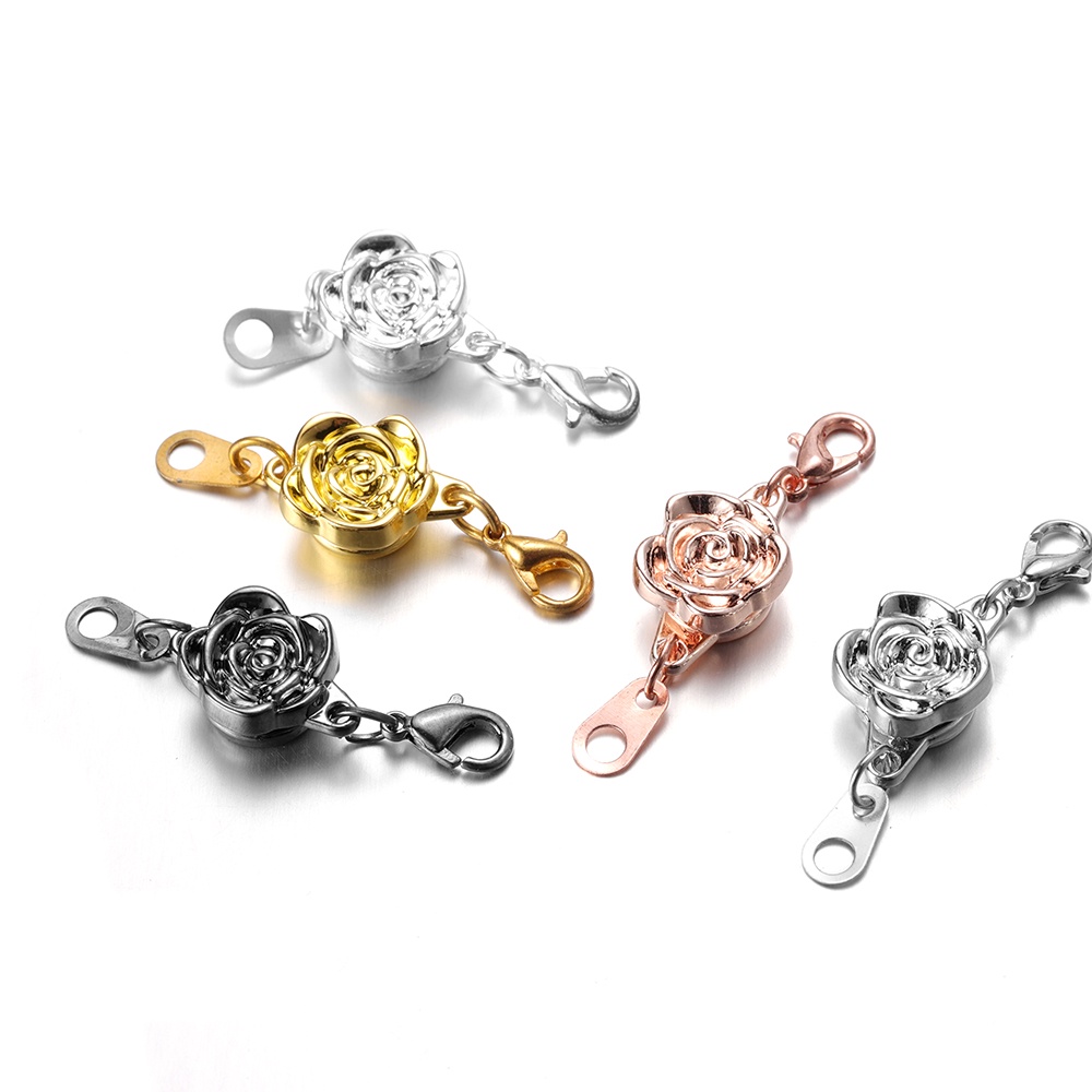 St.kunkka 5 đôi / túi Khóa kết nối từ tính cho dây chuyền Chất liệu hợp kim 5 màu để làm đồ trang sức DIY